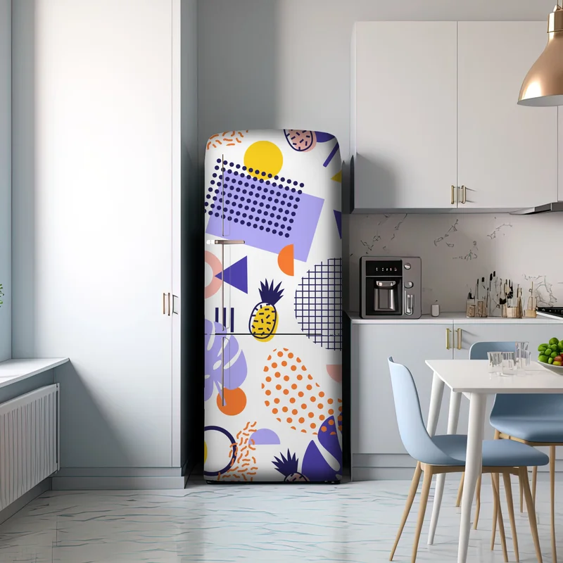 Kühlschrankaufkleber verspieltes tropisches geometrisches muster Kühlschrankaufkleber verspieltes tropisches geometrisches muster