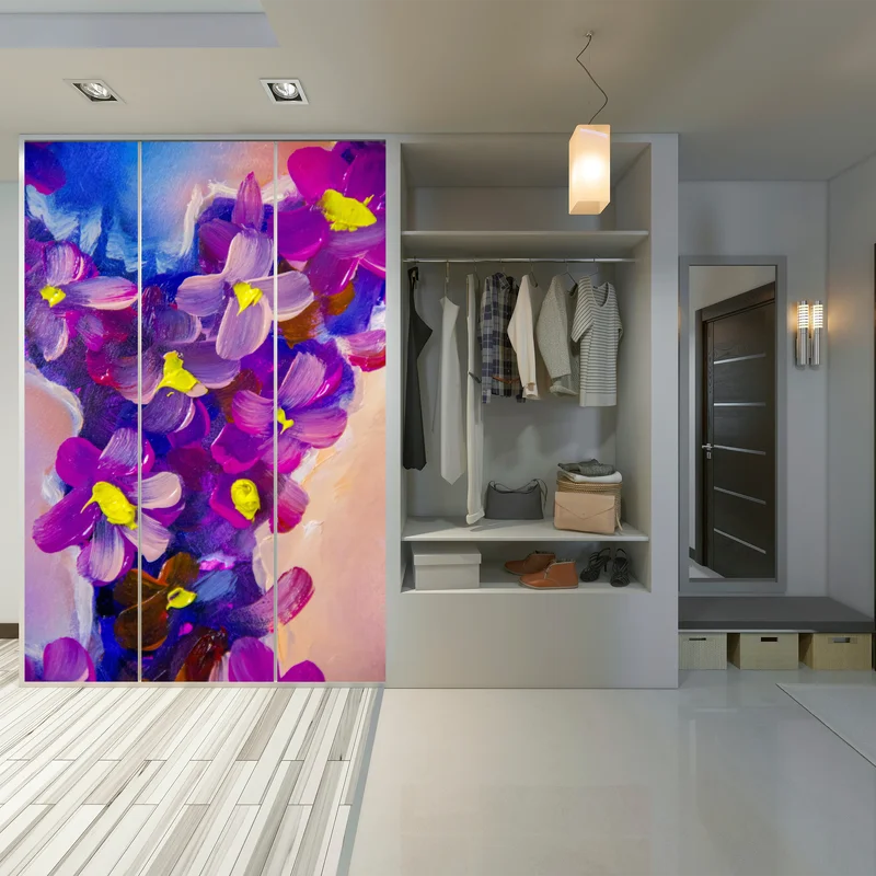 Schrankaufkleber intensiver violetter blumenstrauß Schrankaufkleber intensiver violetter blumenstrauß