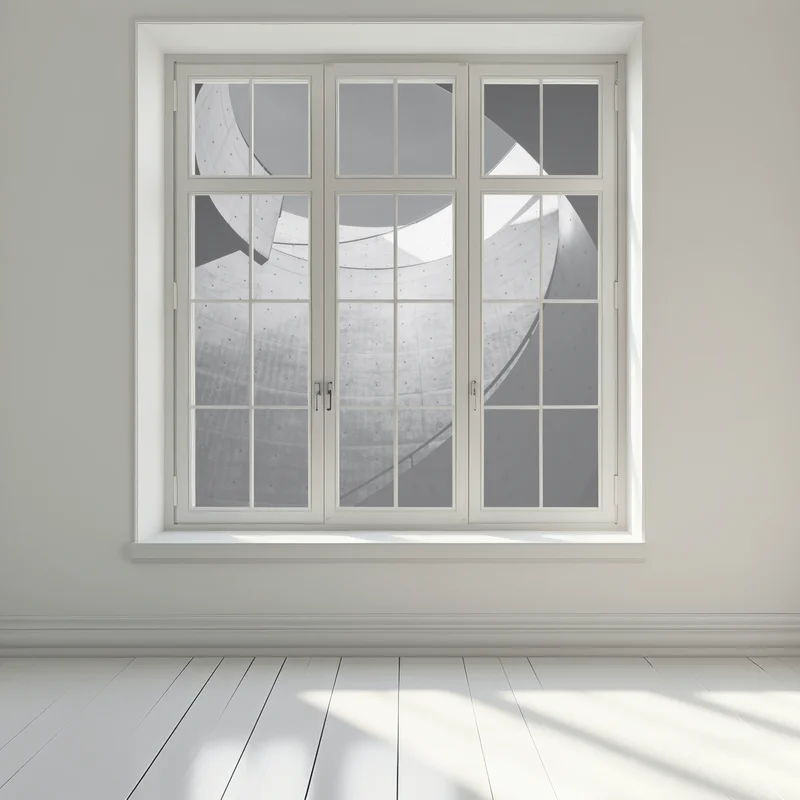 Fensteraufkleber geschwungene beton-spiraltreppe