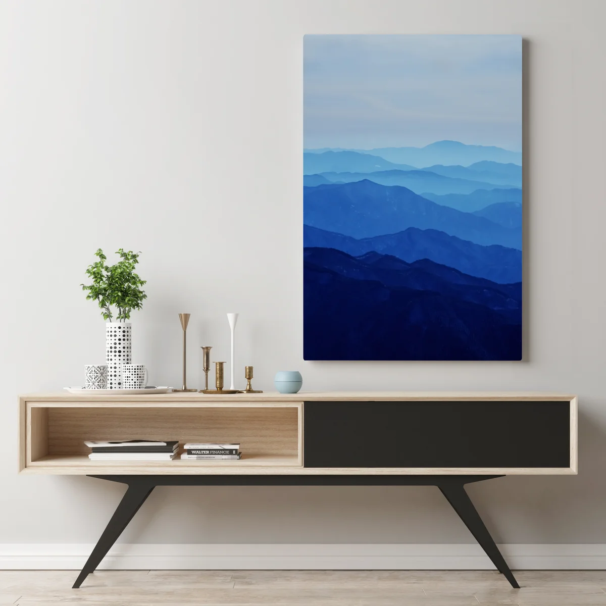 Leinwandbild neblige blaue bergschichten Leinwandbild neblige blaue bergschichten