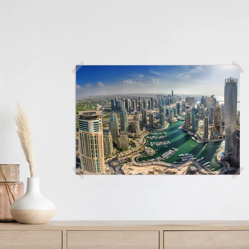 Poster Dubai Marina panorama skyline Poster Dubai Marina panorama skyline