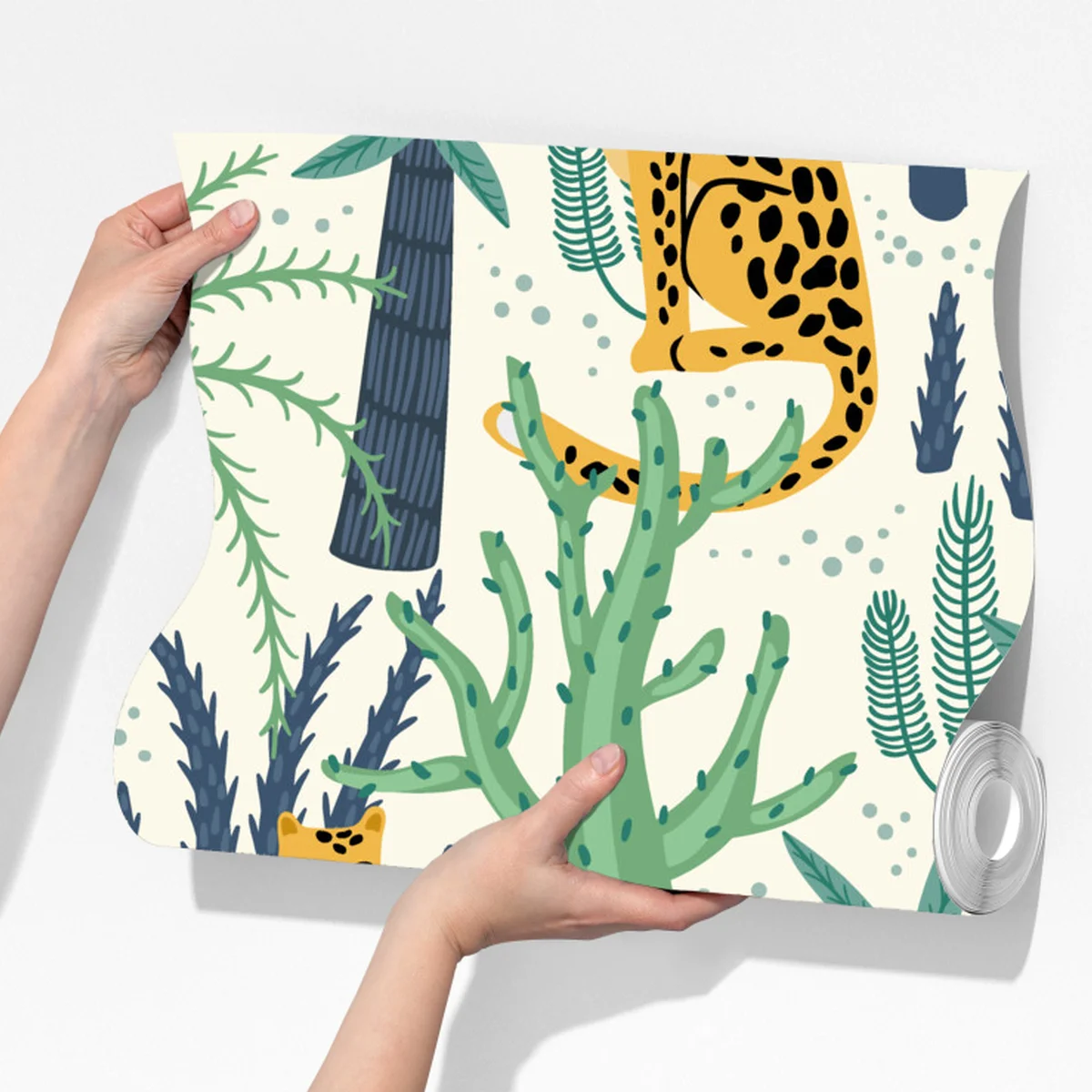 Fototapeta tropikalny wzór z lampartami Fototapeta tropikalny wzór z lampartami