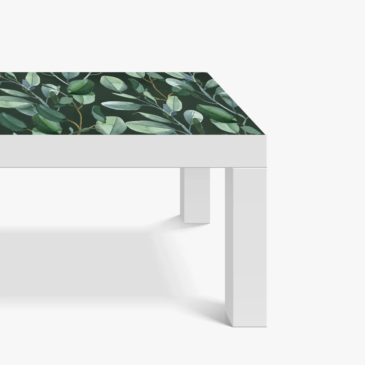 Tischaufkleber und Schreibtischaufkleber aquarell eukalyptusblätter muster auf dunkelgrünem hintergrund Tischaufkleber und Schreibtischaufkleber aquarell eukalyptusblätter muster auf dunkelgrünem hintergrund