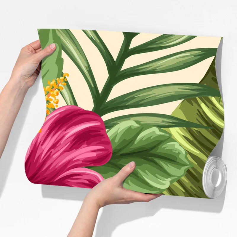 Fototapeta tropikalny wzór kwiatowy z hibiskusem i plumerią Fototapeta tropikalny wzór kwiatowy z hibiskusem i plumerią