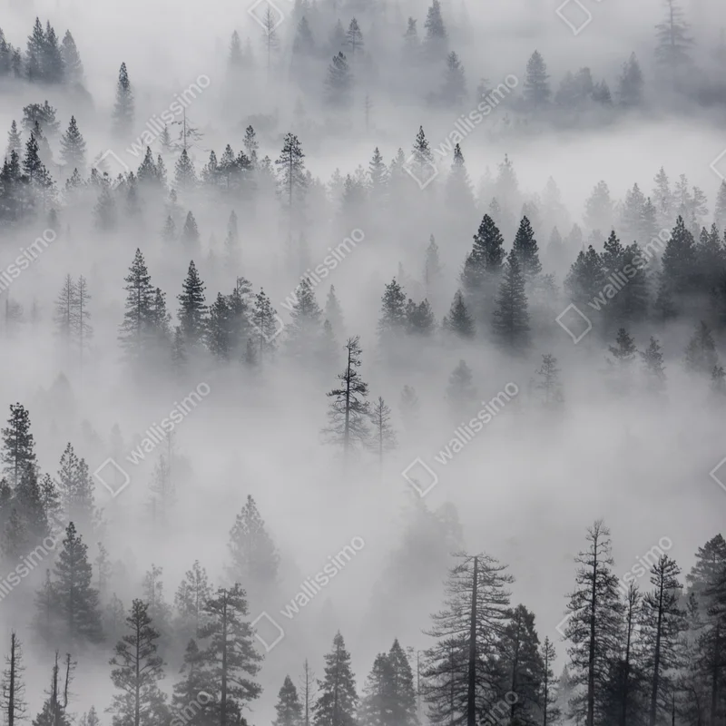 Kühlschrankaufkleber nebeliger kiefernwald Kühlschrankaufkleber nebeliger kiefernwald