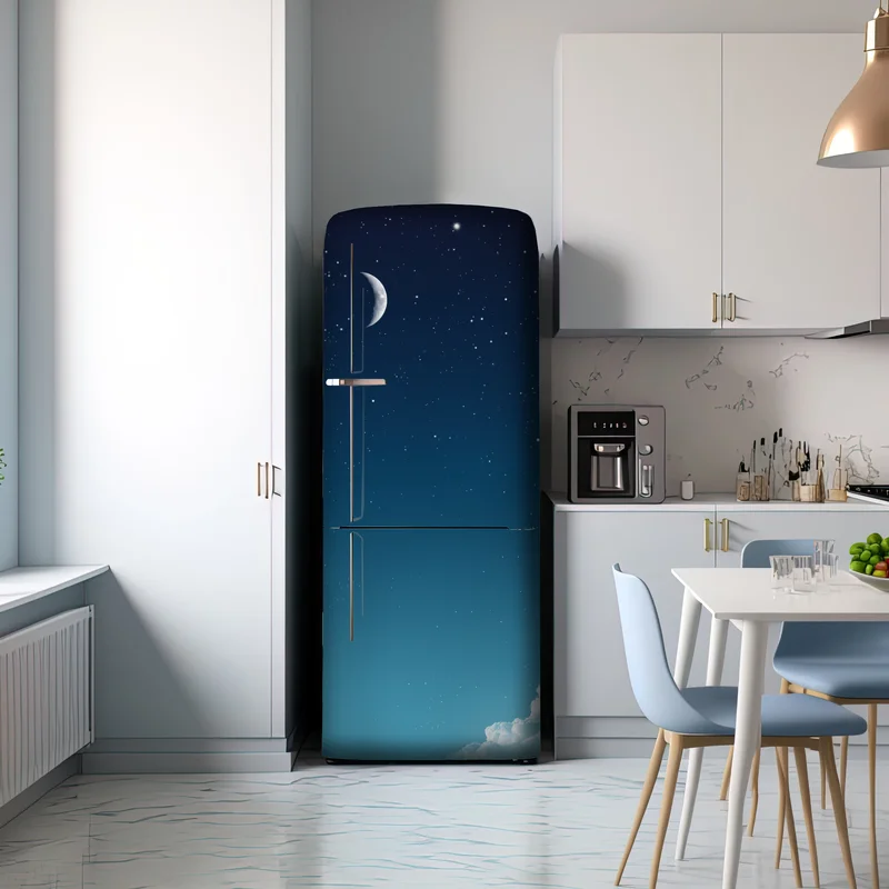 Kühlschrankaufkleber ruhiger halbmond am sternenhimmel