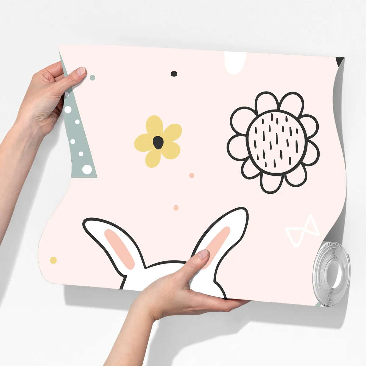 Fototapeta wesoły wzór z zajączkami do pokoju dziecięcego Fototapeta wesoły wzór z zajączkami do pokoju dziecięcego