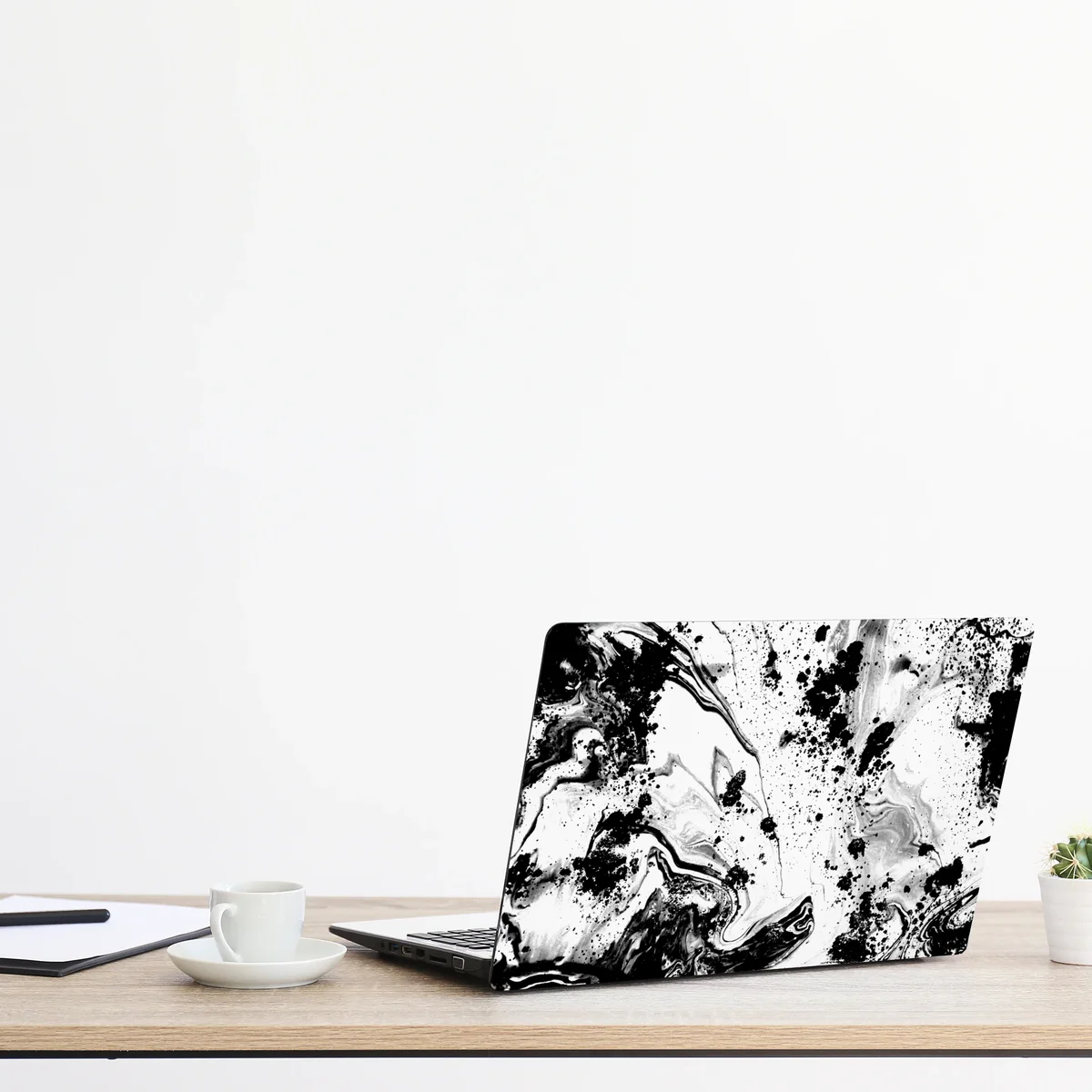Laptop-Aufkleber monochromes marmormuster abstrakt Laptop-Aufkleber monochromes marmormuster abstrakt