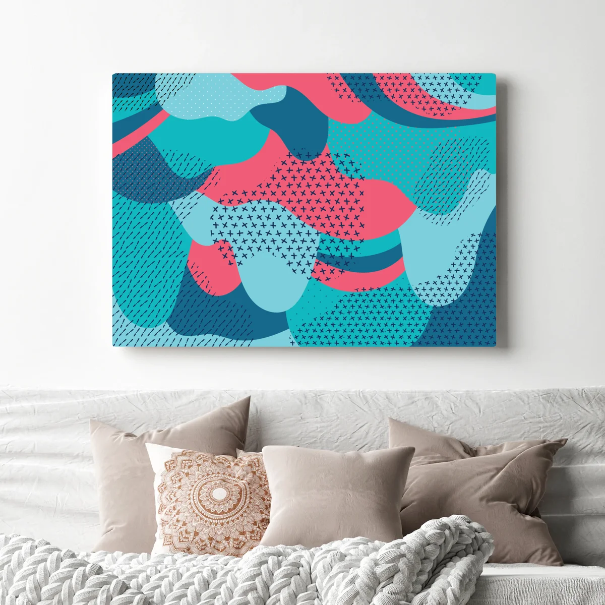 Leinwandbild verspieltes türkisfarbenes abstraktes muster Leinwandbild verspieltes türkisfarbenes abstraktes muster