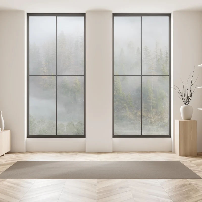 Fensteraufkleber nebliger bergwald