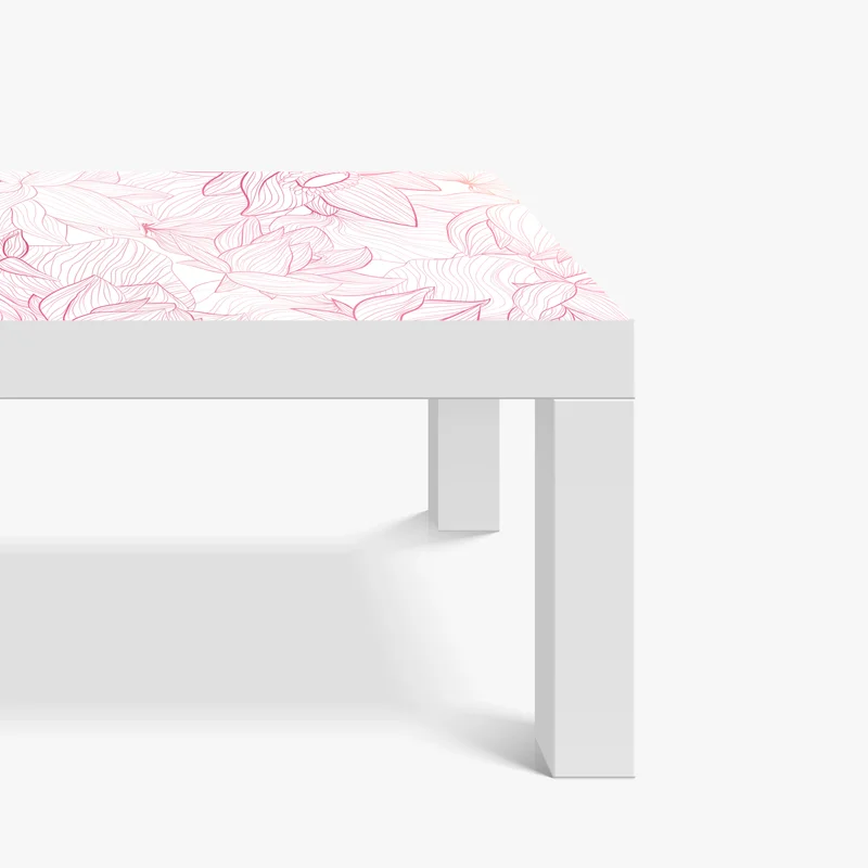 Tischaufkleber und Schreibtischaufkleber zartes rosa blumenlinienmuster