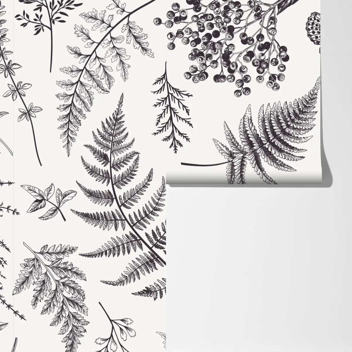 Fototapete monochromes botanisches blättermuster Fototapete monochromes botanisches blättermuster