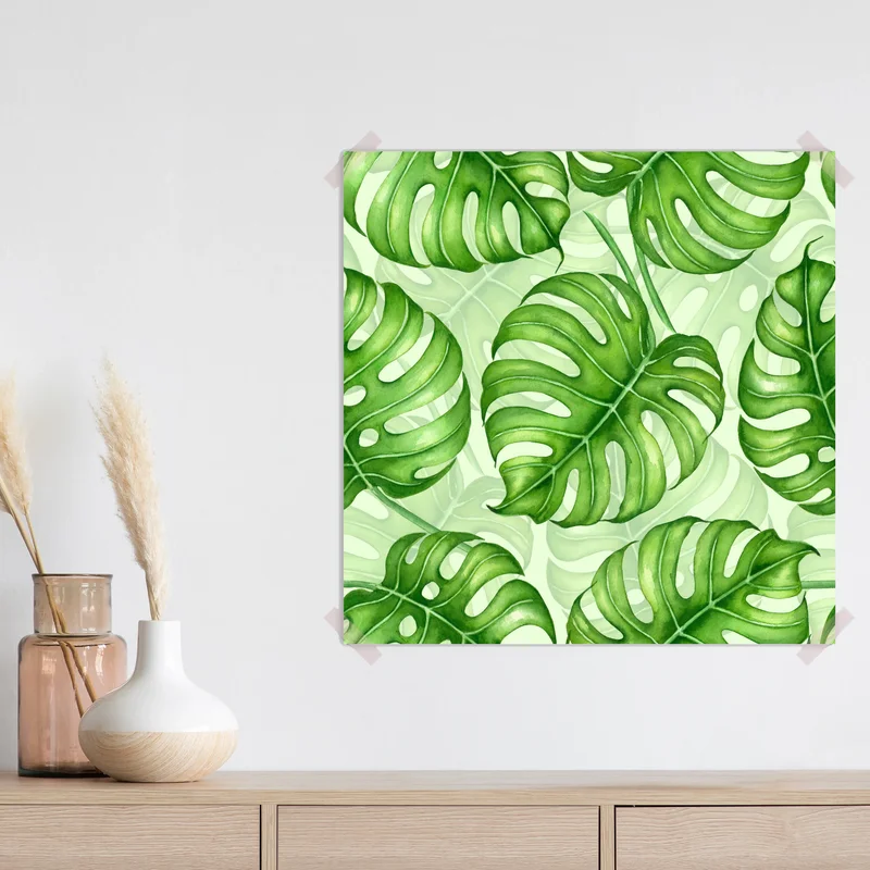 Poster aquarell monstera blättermuster Poster aquarell monstera blättermuster