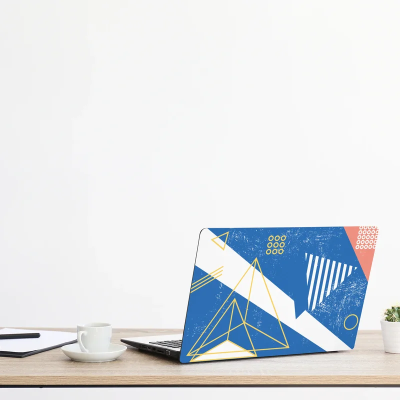 Naklejka na laptopa geometryczna abstrakcja w odcieniach niebieskiego