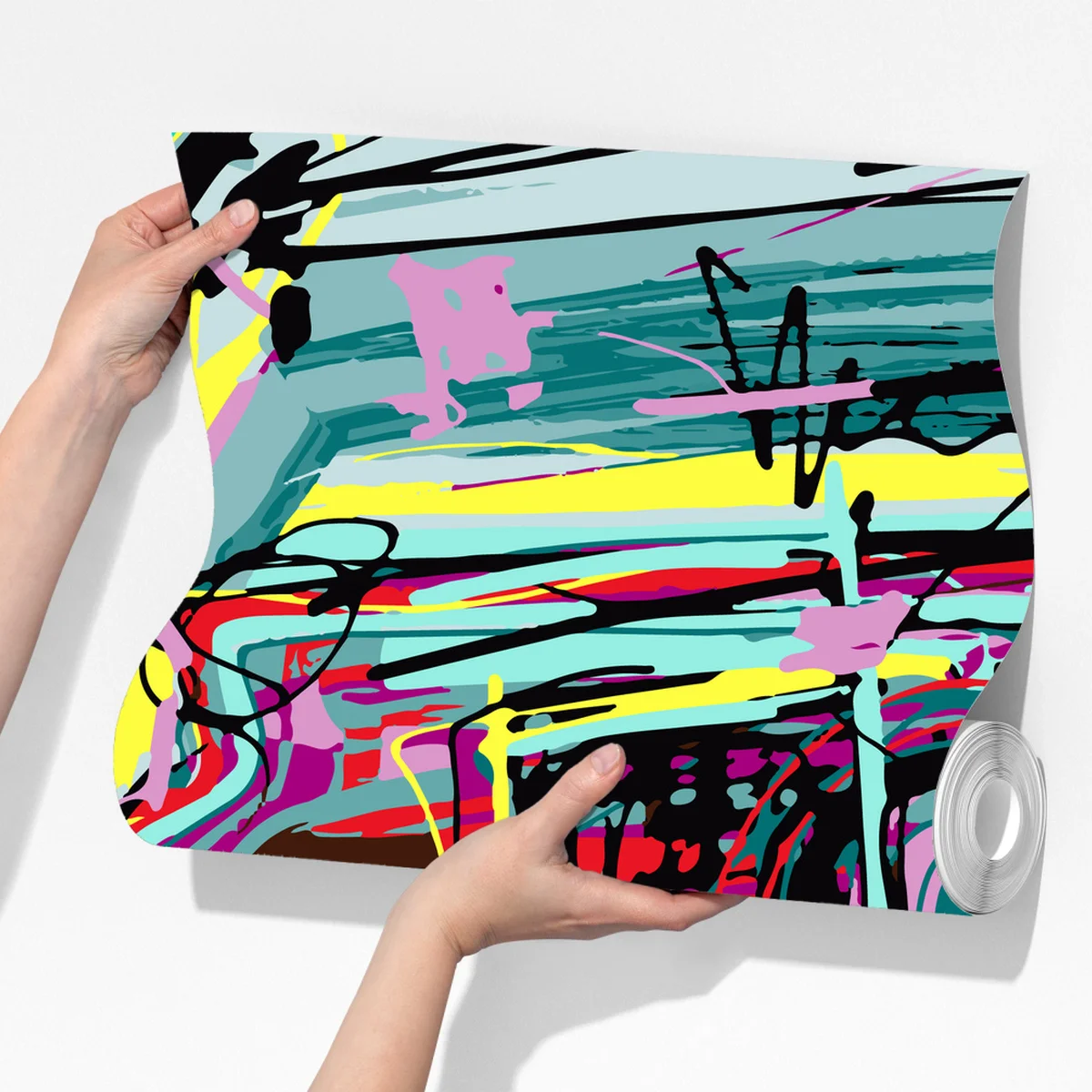 Fototapete lebhafte türkis abstrakte autokomposition Fototapete lebhafte türkis abstrakte autokomposition