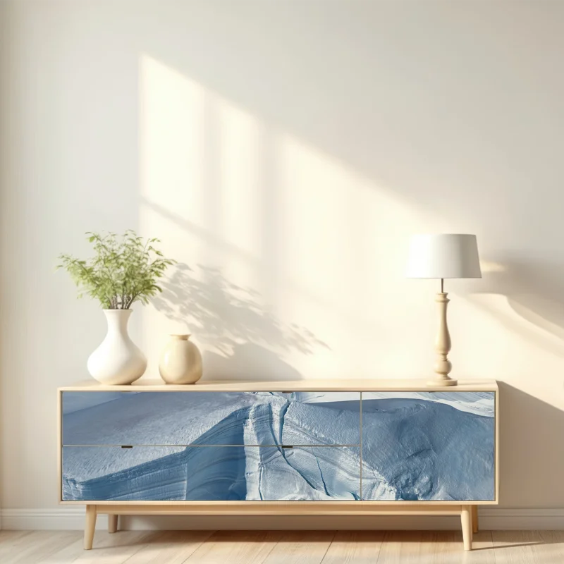 Repositionierbarer Aufkleber gletscherlandschaft mit tiefen spalten Repositionierbarer Aufkleber gletscherlandschaft mit tiefen spalten