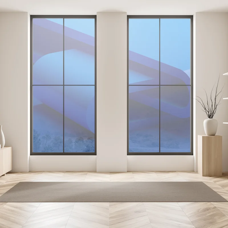 Fensteraufkleber minimalistische blaue geometrische schleife