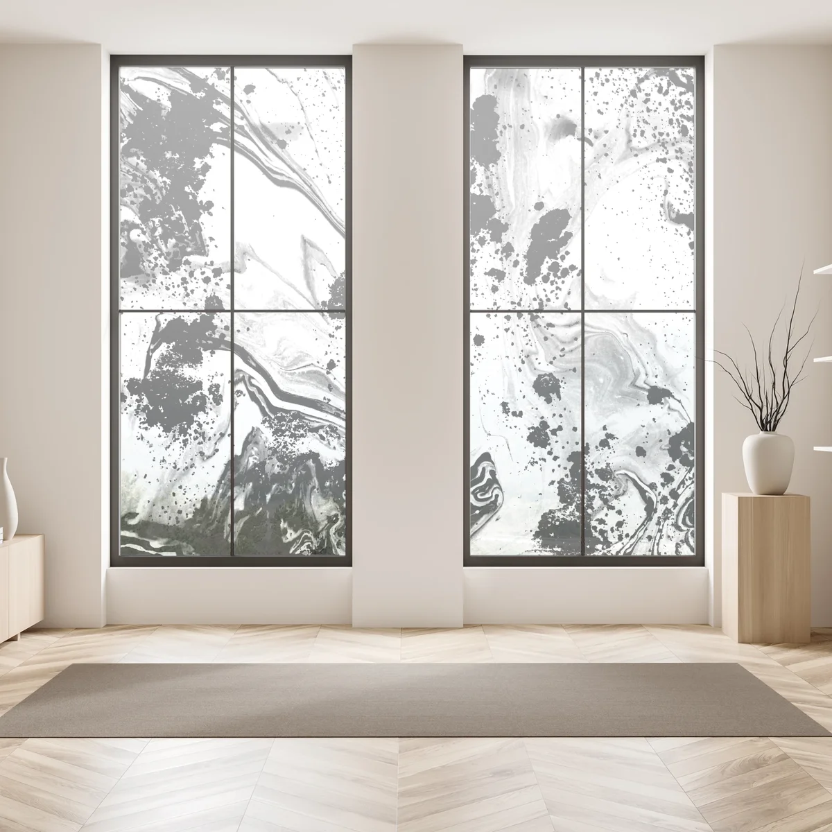 Fensteraufkleber monochromes marmormuster abstrakt Fensteraufkleber monochromes marmormuster abstrakt