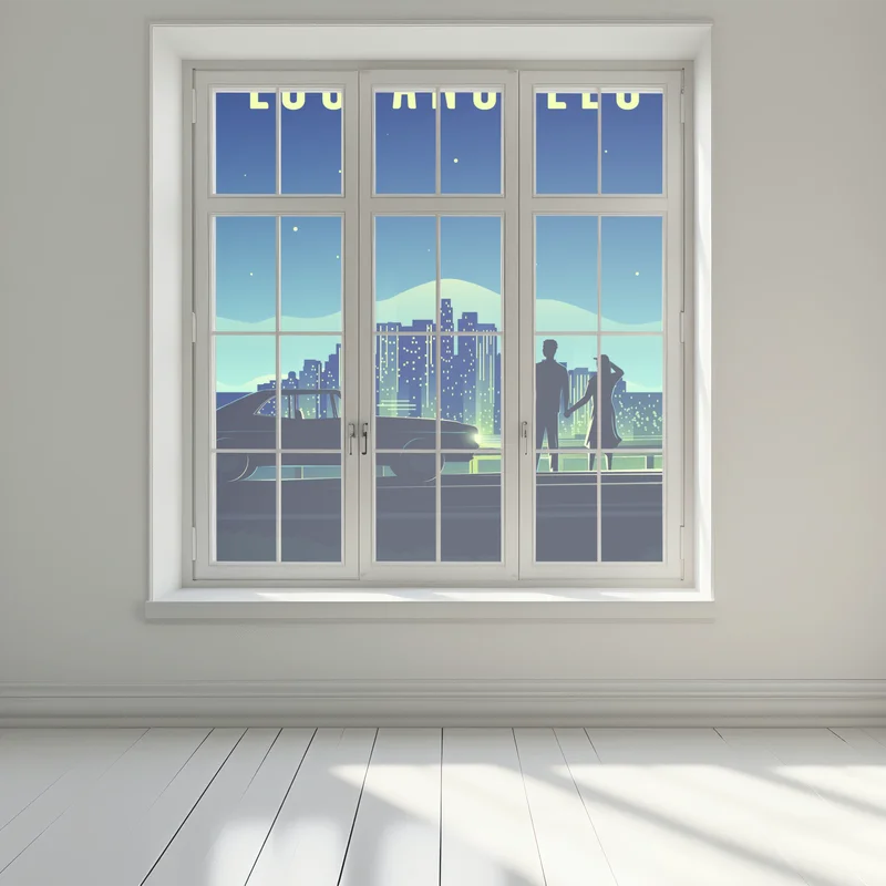 Fensteraufkleber Los Angeles nächtliche skyline