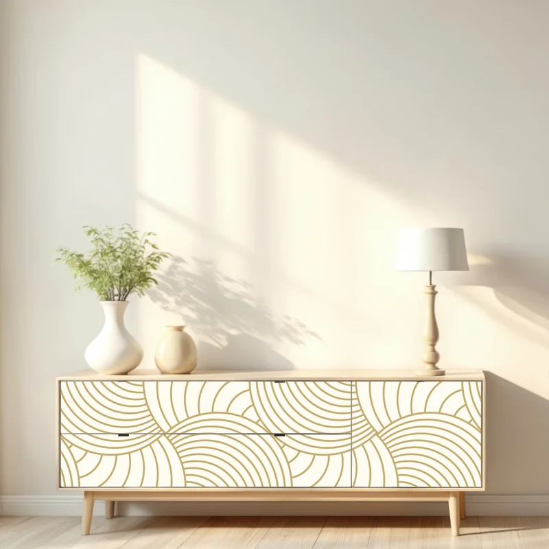 Repositionierbarer Aufkleber goldenes art deco kreismuster Repositionierbarer Aufkleber goldenes art deco kreismuster