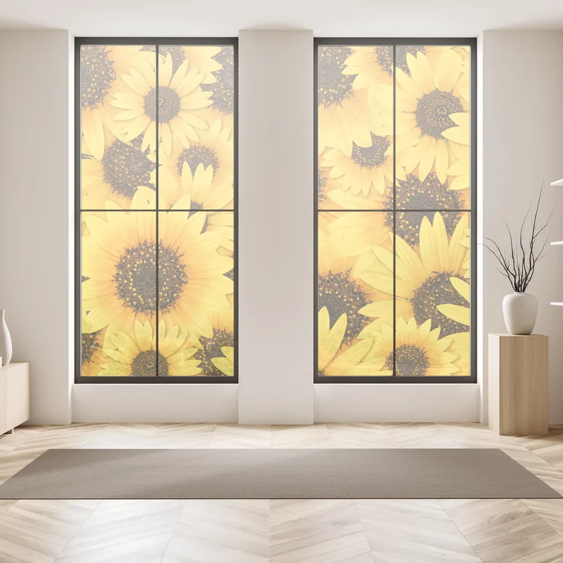 Fensteraufkleber goldene sonnenblumen