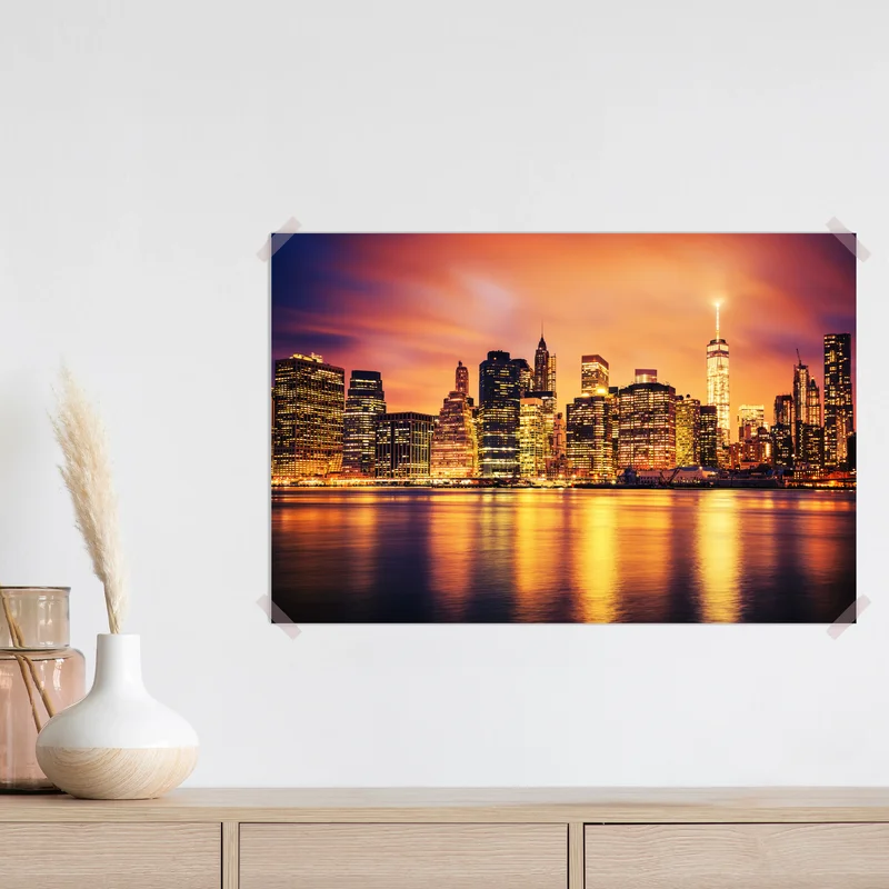 Poster New York skyline bei sonnenuntergang Poster New York skyline bei sonnenuntergang