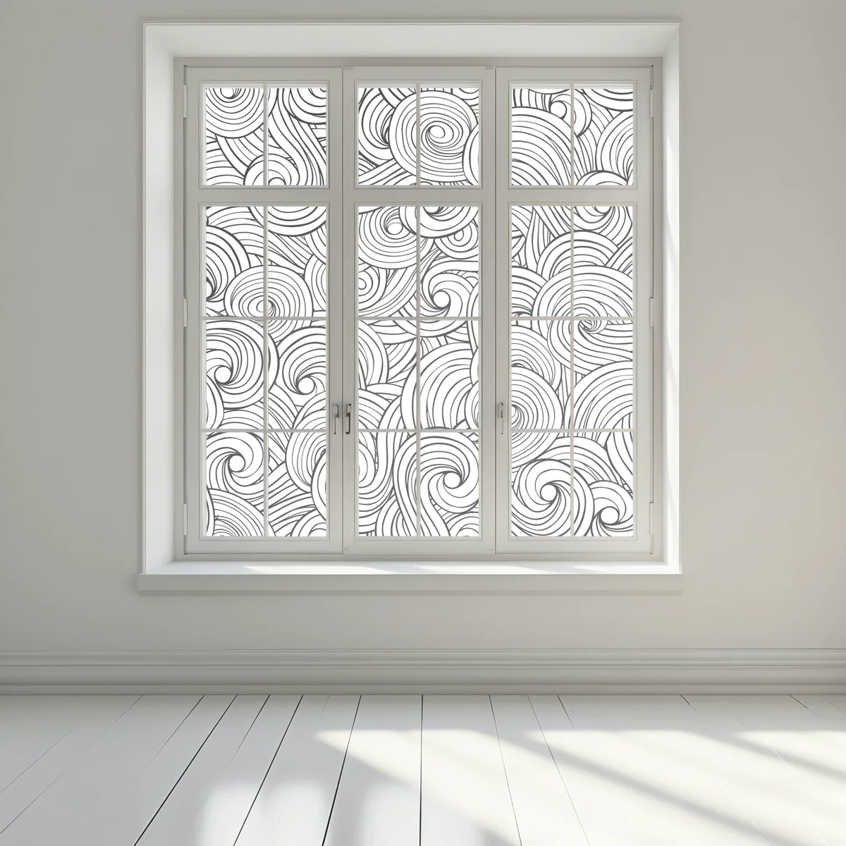 Fensteraufkleber schwarzweißes spiralmuster Fensteraufkleber schwarzweißes spiralmuster