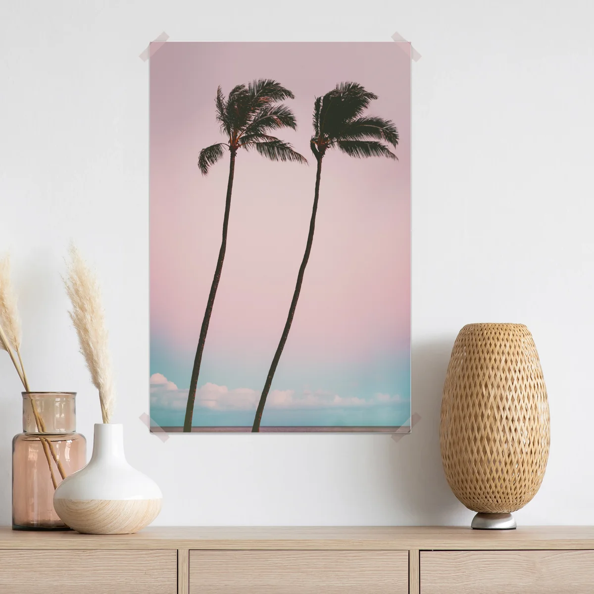 Poster pastellpalmen bei dämmerung Poster pastellpalmen bei dämmerung