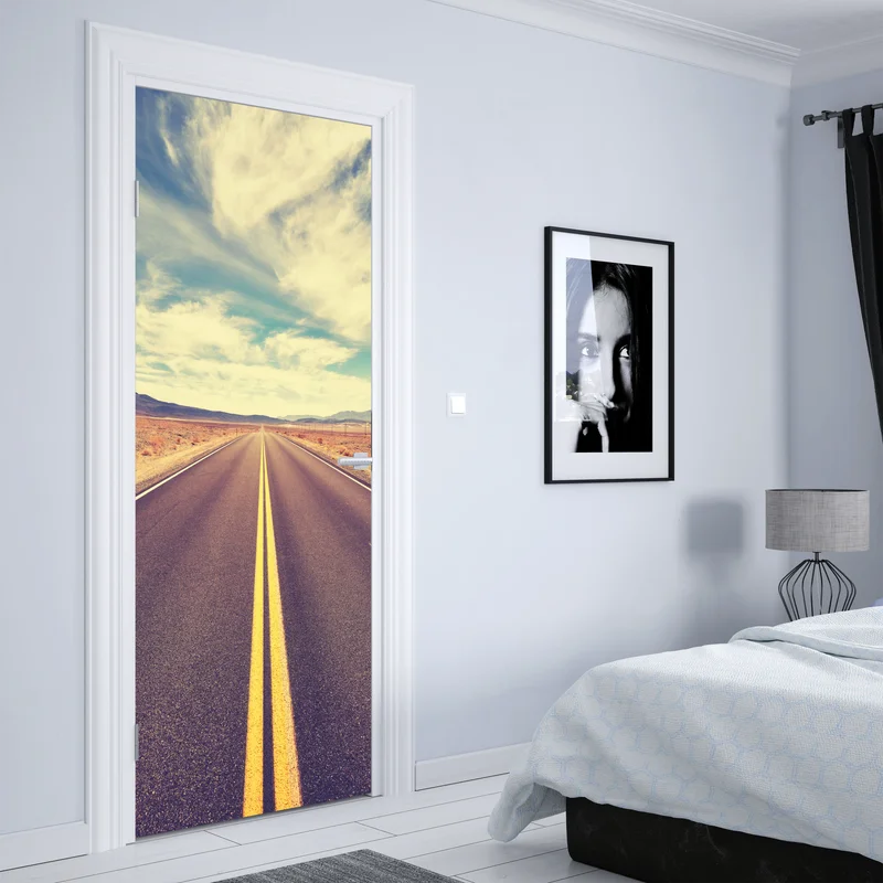 Türaufkleber vintage wüstenstraße, Death Valley