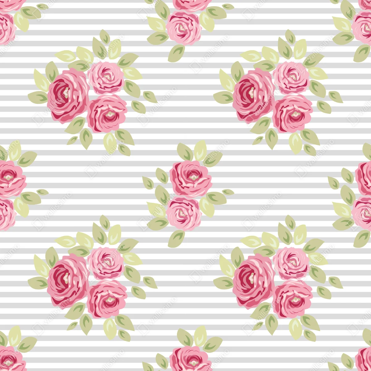 Poster rosa rosenmuster mit grauen streifen • Poster bei Wallnifity® Poster rosa rosenmuster mit grauen streifen • Poster bei Wallnifity®