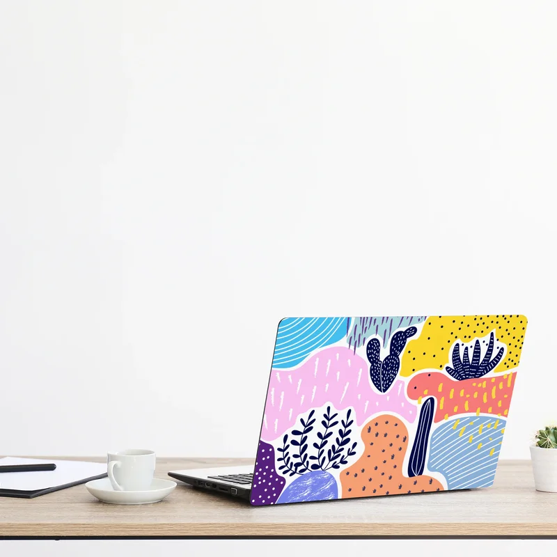 Naklejka na laptopa zabawny abstrakcyjny wzór roślinny