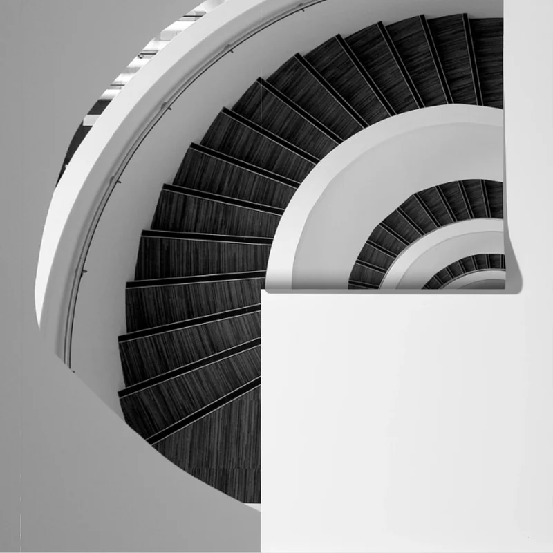 Fototapete spiraltreppe in monochrom Fototapete spiraltreppe in monochrom