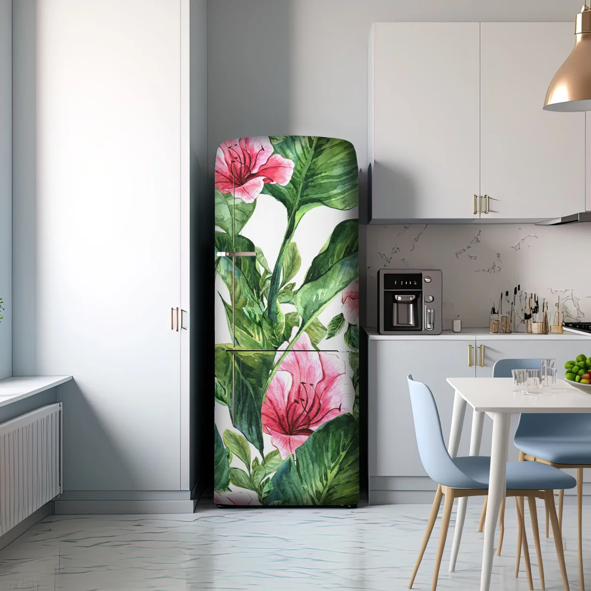 Kühlschrankaufkleber rosa aquarell blumen botanikmotiv Kühlschrankaufkleber rosa aquarell blumen botanikmotiv