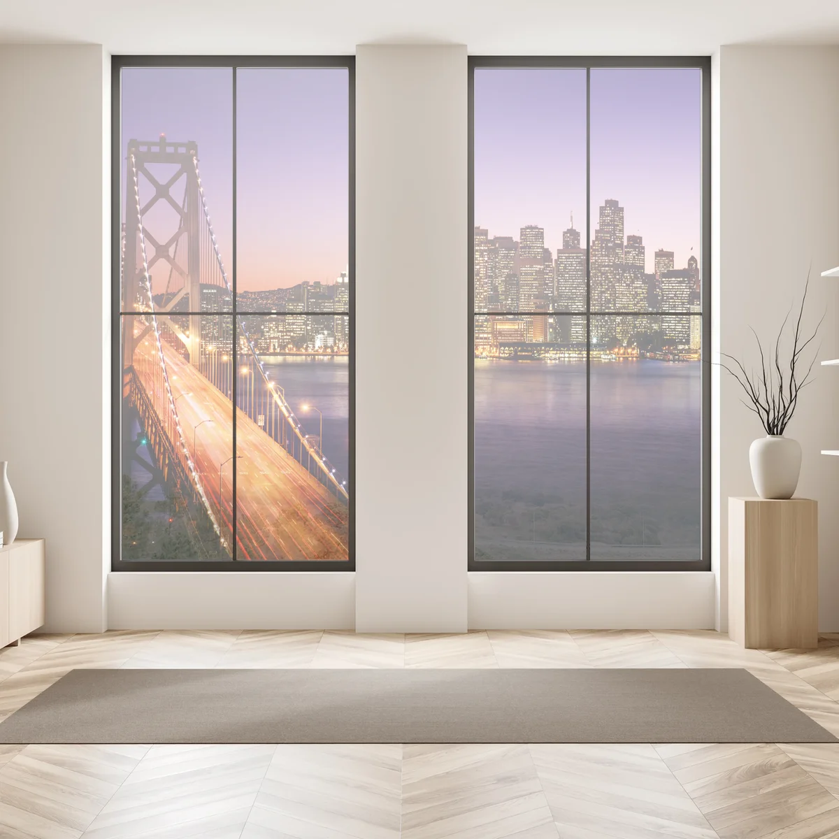 Fensteraufkleber San Francisco skyline bei sonnenuntergang Fensteraufkleber San Francisco skyline bei sonnenuntergang