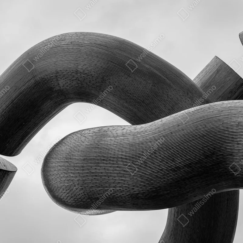 Fototapete gekrümmte formen abstrakte skulptur in grau Fototapete gekrümmte formen abstrakte skulptur in grau