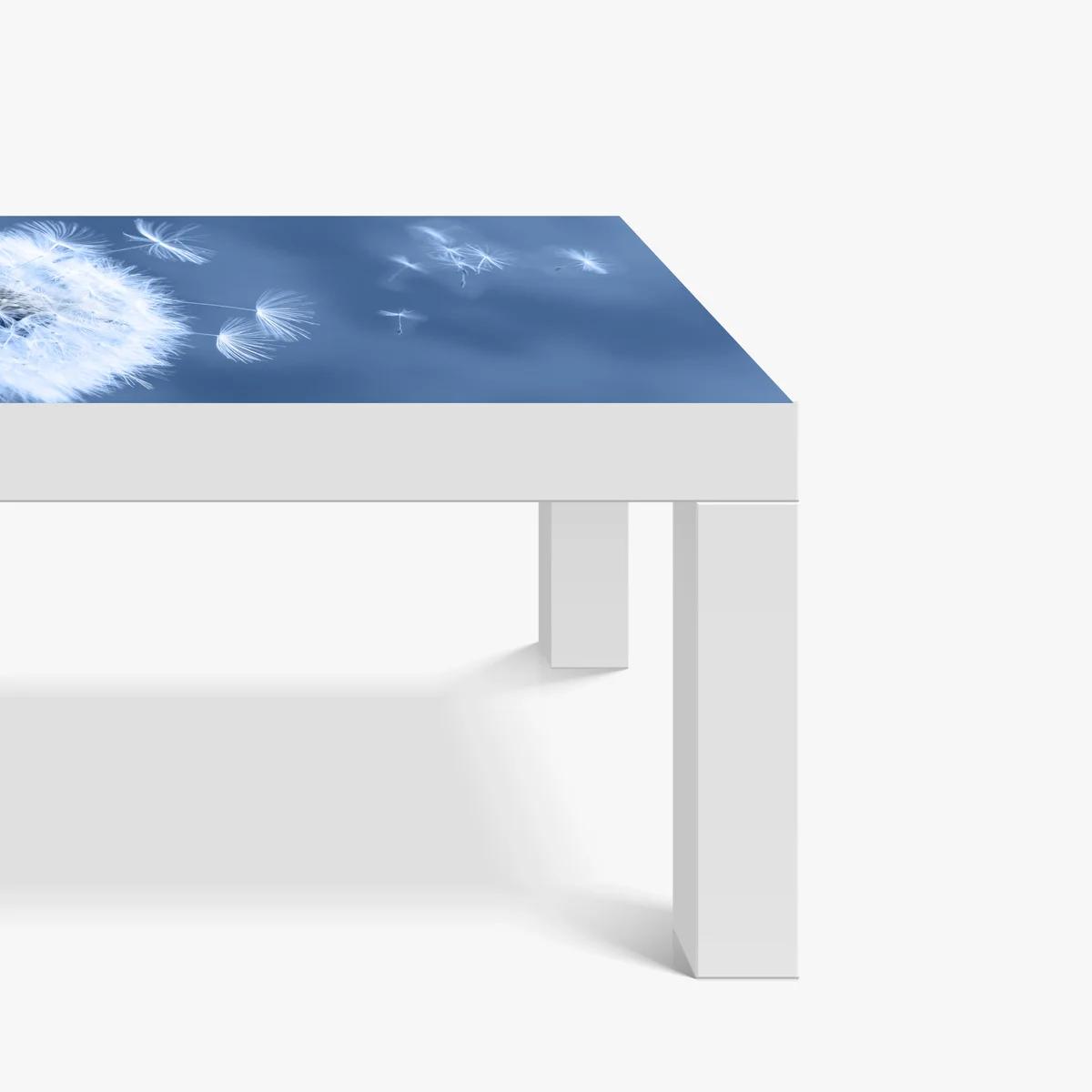 Tischaufkleber und Schreibtischaufkleber zarte löwenzahnsamen in blau Tischaufkleber und Schreibtischaufkleber zarte löwenzahnsamen in blau