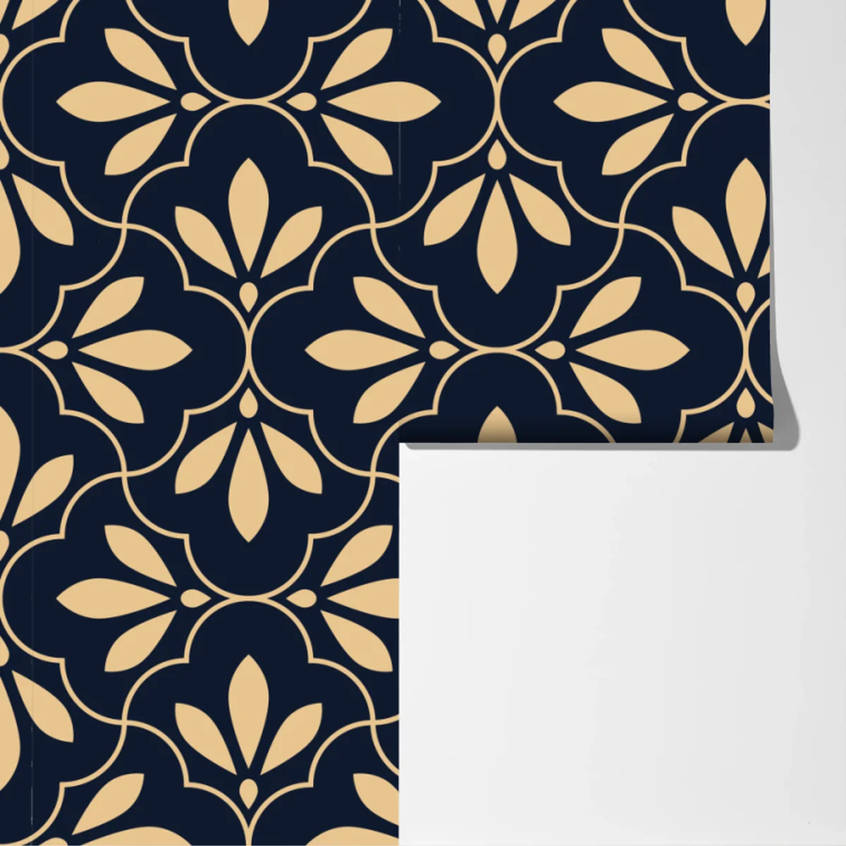 Fototapete marineblau-beige ornament Fototapete marineblau-beige ornament