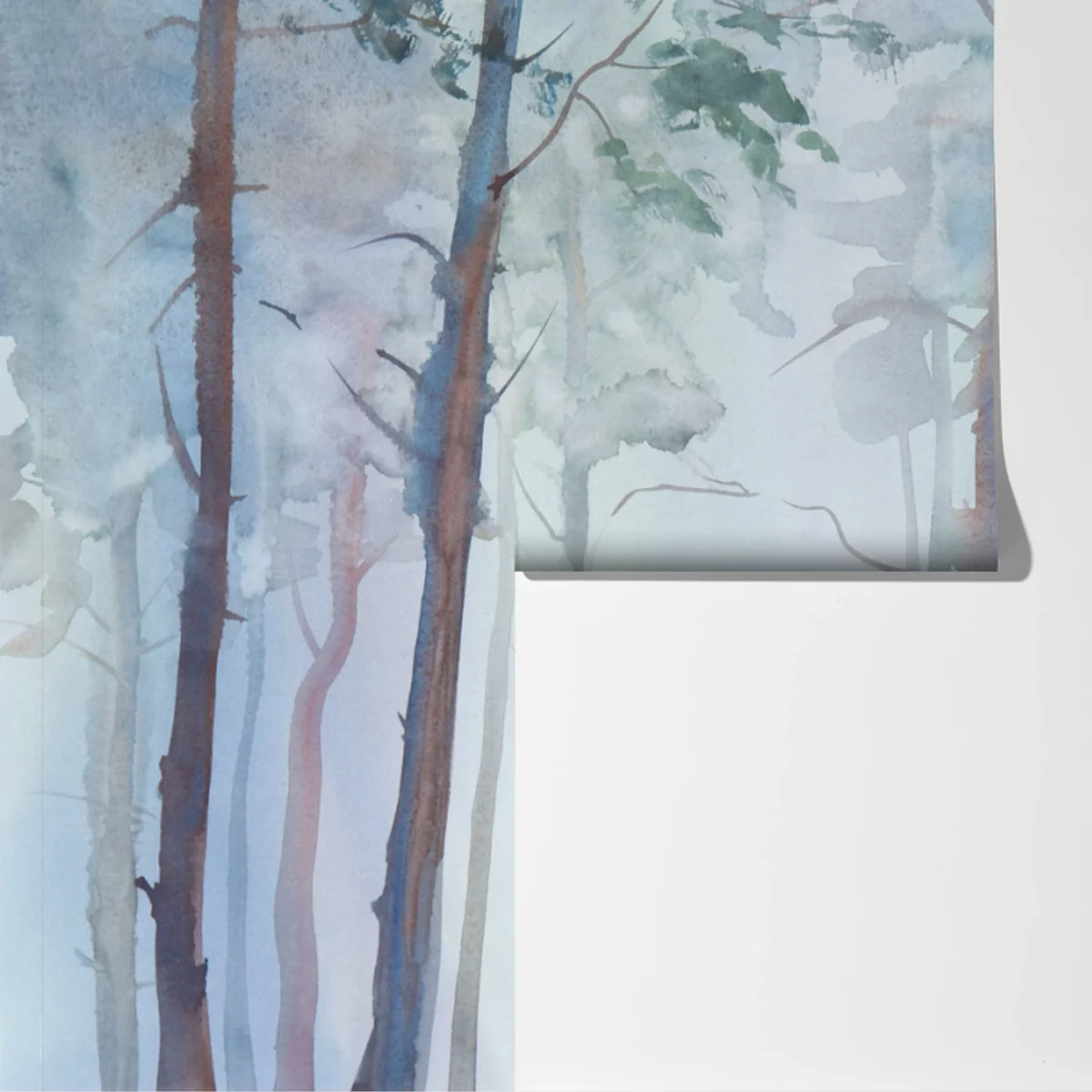 Fototapete nebliger aquarellwald Fototapete nebliger aquarellwald