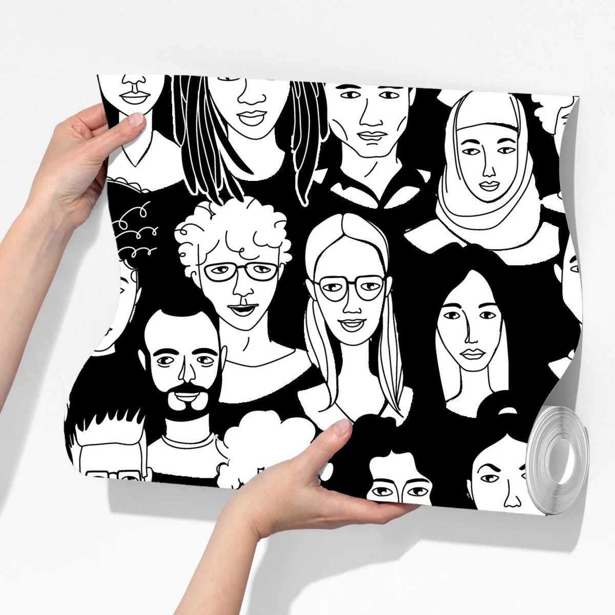 Fototapeta wzór z różnorodnymi twarzami Fototapeta wzór z różnorodnymi twarzami