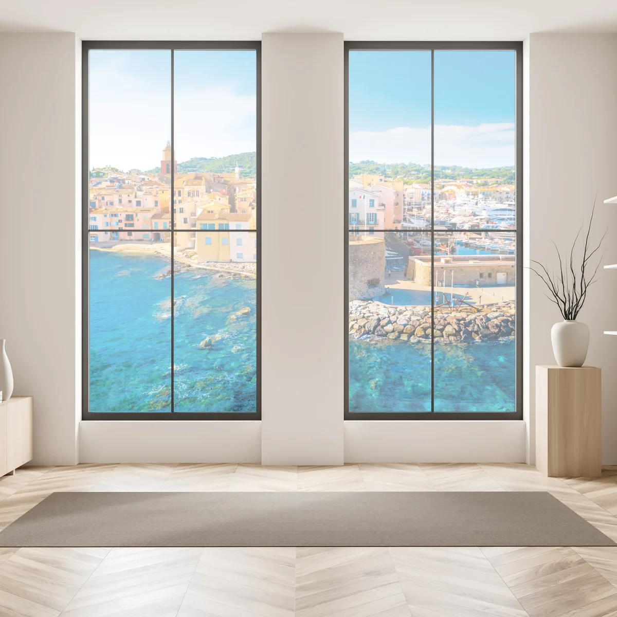 Naklejka na okno słoneczny port śródziemnomorski Naklejka na okno słoneczny port śródziemnomorski