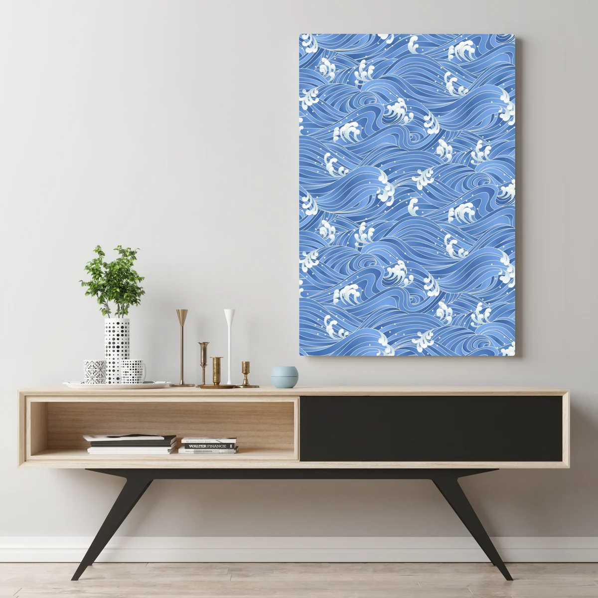 Leinwandbild stilisiertes Japanisches wellenmuster Leinwandbild stilisiertes Japanisches wellenmuster