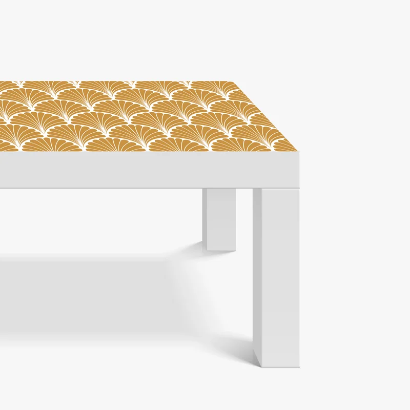 Tischaufkleber und Schreibtischaufkleber goldenes fächermuster im art-deco-stil