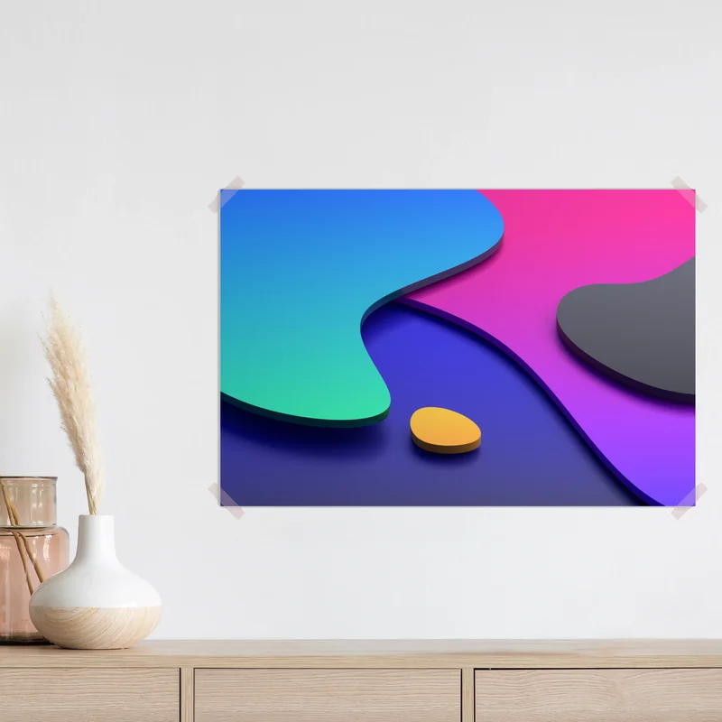 Poster lebhafte abstrakte 3d-kurven Poster lebhafte abstrakte 3d-kurven