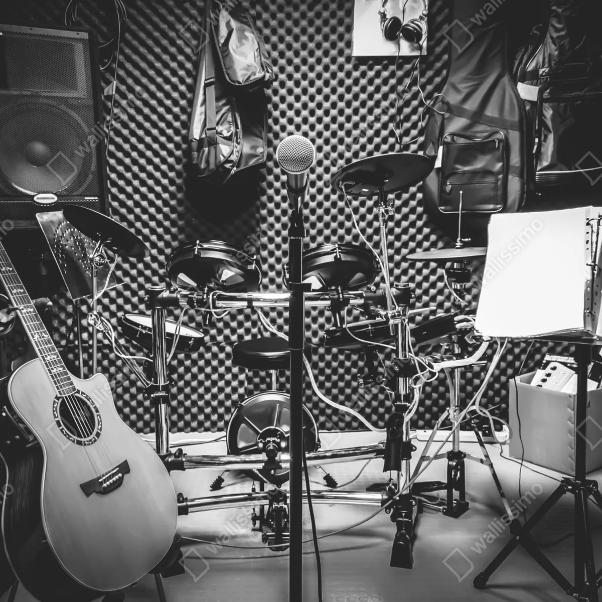 Fototapete monochromes musikstudio Fototapete monochromes musikstudio