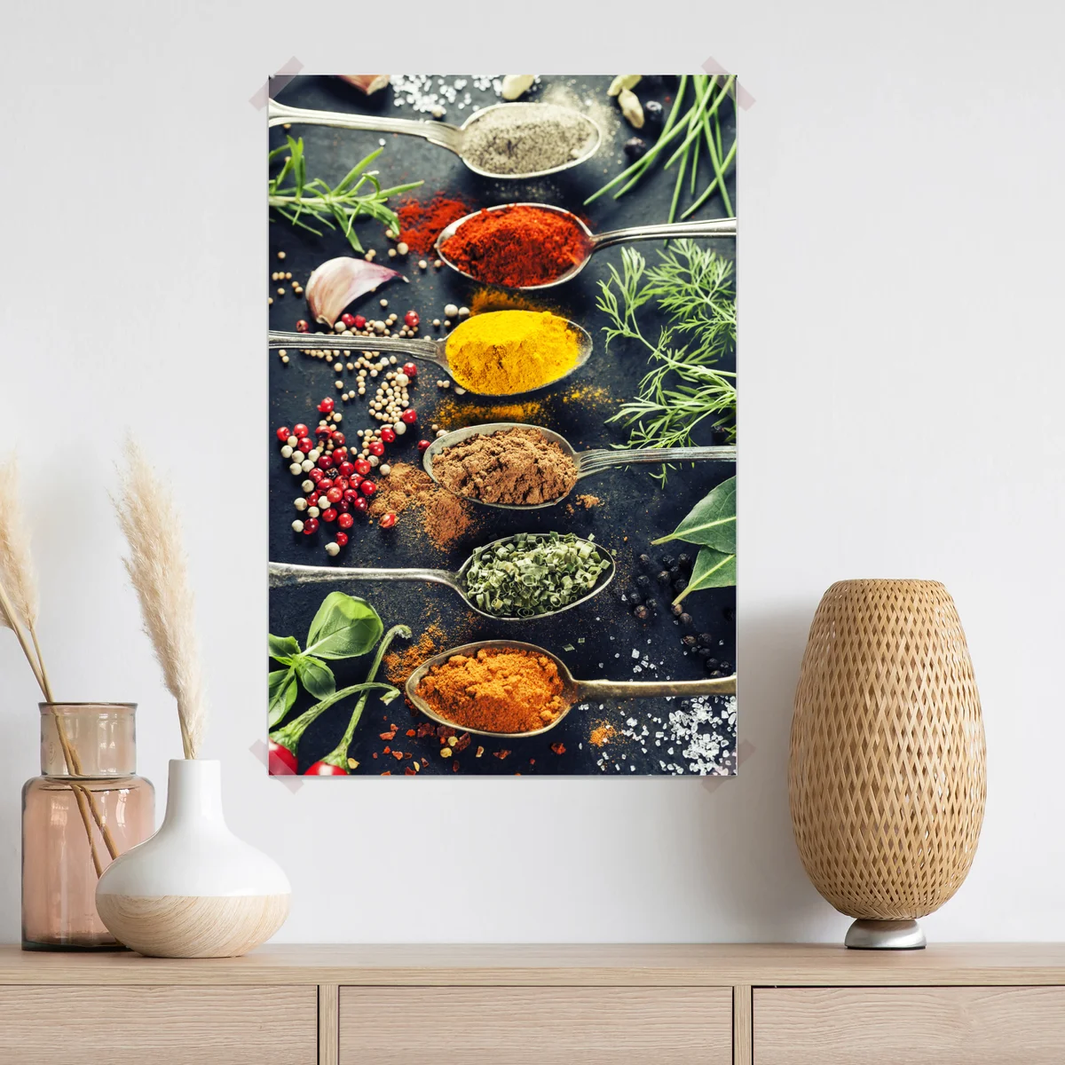 Poster komposition aus gewürzen und kräutern Poster komposition aus gewürzen und kräutern