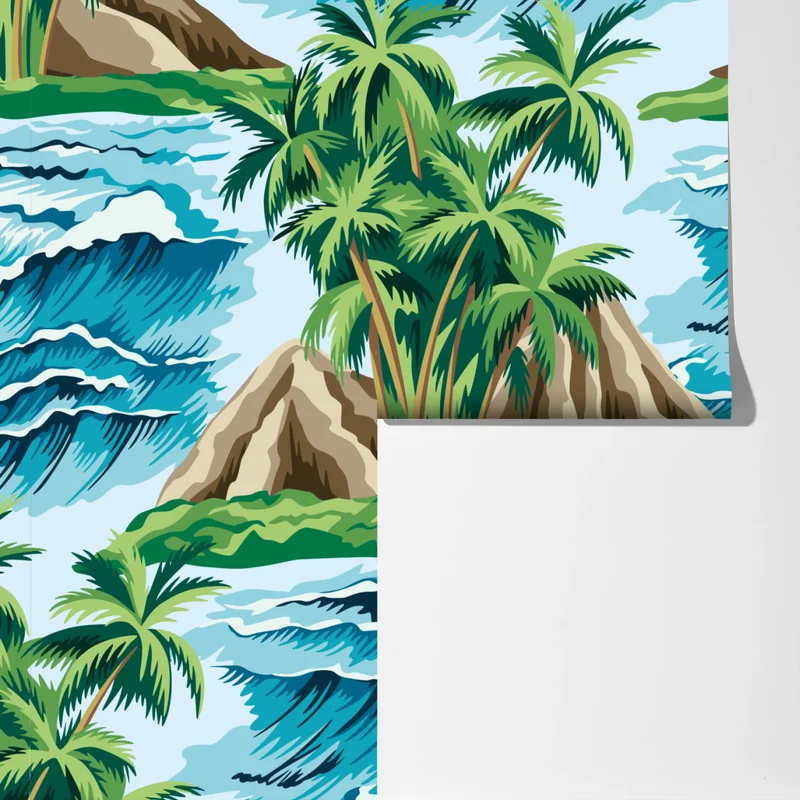 Fototapeta tropikalna wyspa i fale Fototapeta tropikalna wyspa i fale