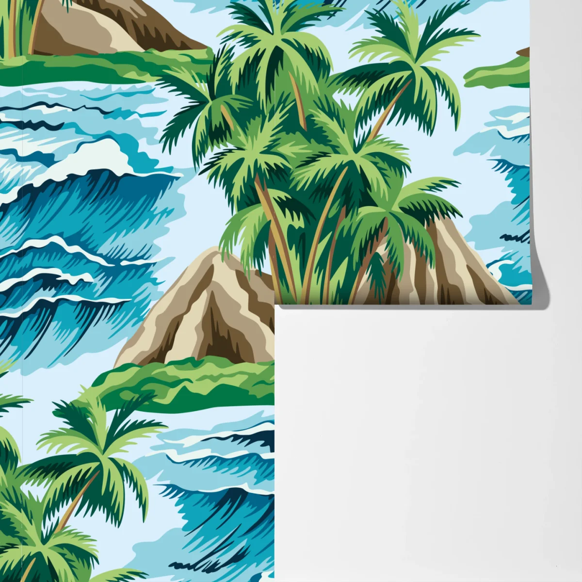 Fototapeta tropikalna wyspa i fale Fototapeta tropikalna wyspa i fale