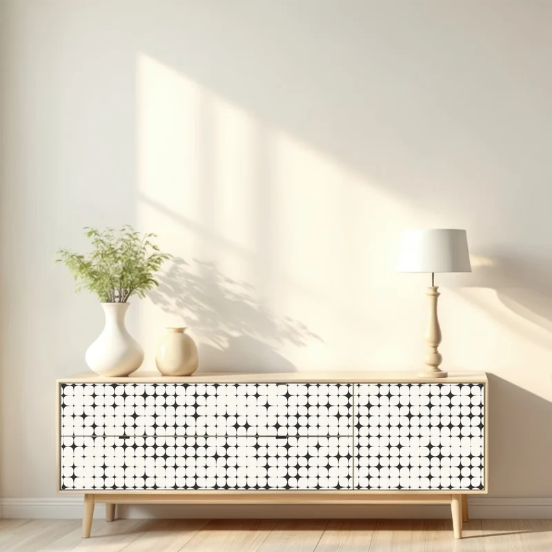 Repositionierbarer Aufkleber monochromes geometrisches punktmuster