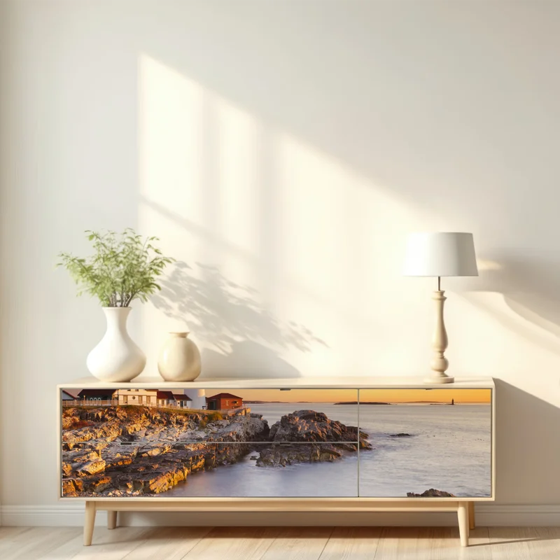 Repositionierbarer Aufkleber Portland Head leuchtturm bei sonnenaufgang