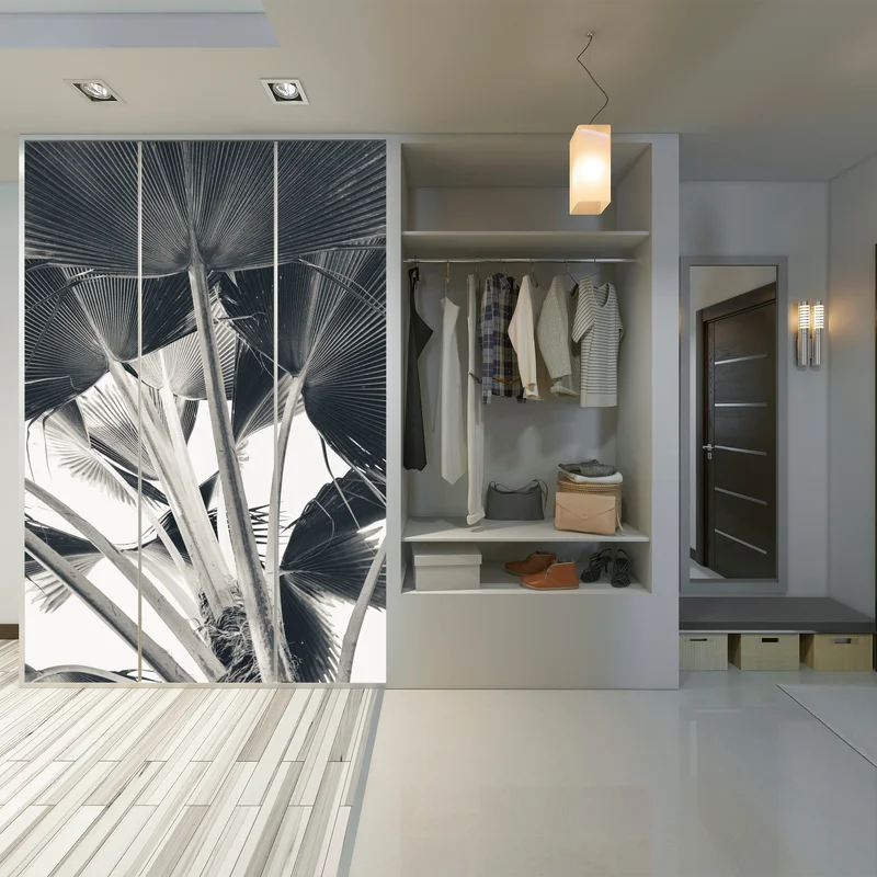 Schrankaufkleber tropische komposition von bananenblättern Schrankaufkleber tropische komposition von bananenblättern